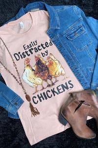 Lovely Hen T-Shirt Easily Distracted